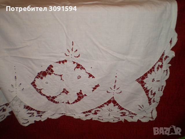 Ретро покривка -перде бяла рязана бродерия, снимка 3 - Колекции - 53174669