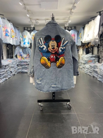 Дънково яке тип риза с анимационни герои на едро и дребно 