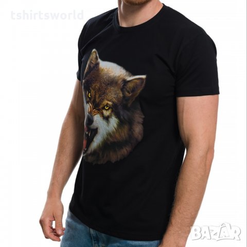 Нова мъжка тениска с дигитален печат Зъбат вълк, Серия Вълци, снимка 8 - Тениски - 27597329