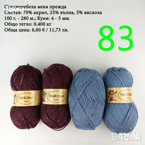 Остатъци от прежди, евтини прежди в малки количества - нови и остатъци, снимка 7 - Други стоки за дома - 52171080