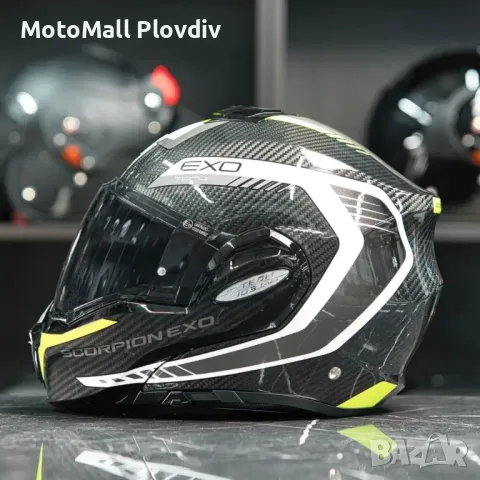 Scorpion Exo-Tech Evo Carbon Cosy Black-Neon yellow, снимка 3 - Аксесоари и консумативи - 50432858