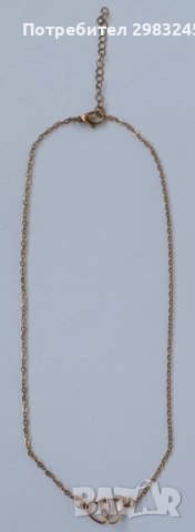 Златисто колие "Вплетени сърца", снимка 2 - Колиета, медальони, синджири - 51728004