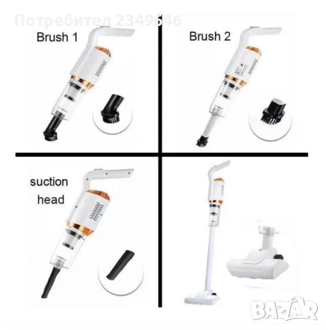 5-в-1 Вертикална Акумулаторна Прахосмукачка МИЕЩ СЕ HEPA филтър, снимка 2 - Прахосмукачки - 53958684