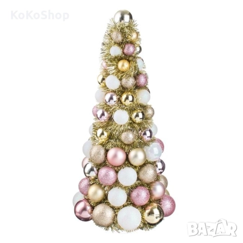 Коледна елха с розова украса-45 см./коледна декорация/коледна елха, снимка 3 - Декорация за дома - 52381732