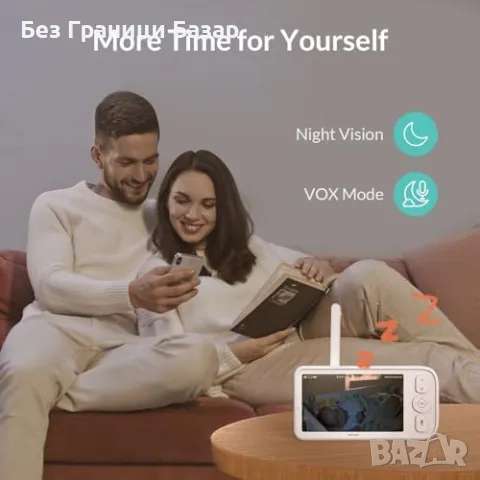 Нов Видео бебефон с VOX режим, 4 в 1 държач и Cry Detection HD екран, снимка 6 - Бебефони - 48239191