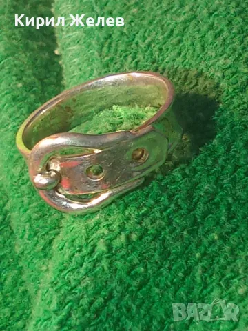 СТАР ДЕБЕЛО ПОСРЕБРЕН ВОЙНИШКИ МЕДЕН ПРЪСТЕН КОЛАН РЪЧНА МАЙСТОРСКА РЯДКА РЕТРО ИЗРАБОТКА 45708, снимка 15 - Антикварни и старинни предмети - 46270469