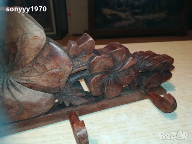 Закачалка стенна със цветя дърворезба 3012201954, снимка 16 - Колекции - 31262703