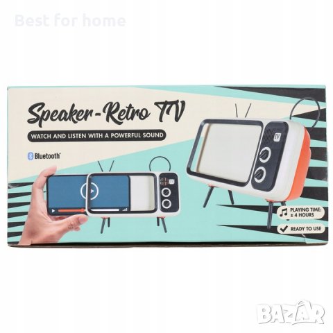 Атрактивна тонколона- поставка за телефон във формата на ретро телевизор., снимка 4 - Bluetooth тонколони - 37130419