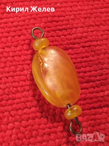 СТАРА АРТ ВИСУЛКА РЕТРО БИЖУ КАТАЛИН ТОПЕН КЕХЛИБАР БРОНЗ 5021, снимка 6 - Антикварни и старинни предмети - 35653783