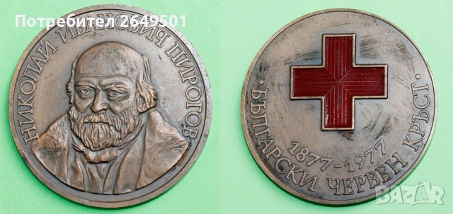Настолен медал 100 години Бълг. Червен Кръст 1877-1977