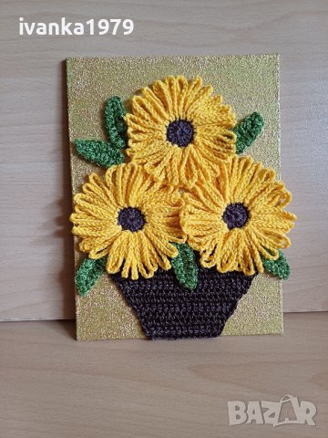 Пано плетени цветя , снимка 4 - Декорация за дома - 42312053