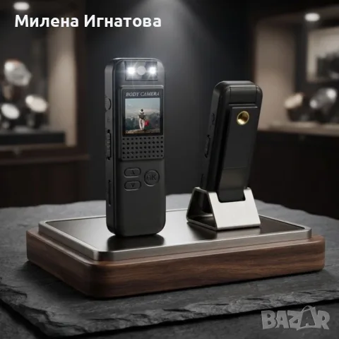 Мини Body камера CS08 Full HD 1080P с аудио, въртящ се обектив 180°, нощно виждане и клипс