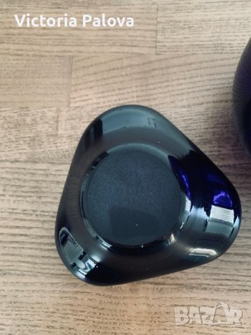 Винтажна ваза и два пепелника гутно стъкло 1970г, снимка 6 - Вази - 37411372