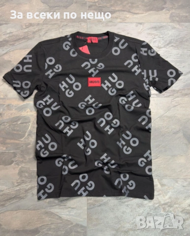 Hugo Boss Мъжка Черна Тениска👕Мъжка Блуза С Къс Ръкав В Черен Цвят Код NGHSP71