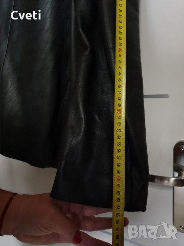 Кожено черно палто , снимка 6 - Палта - 34935501