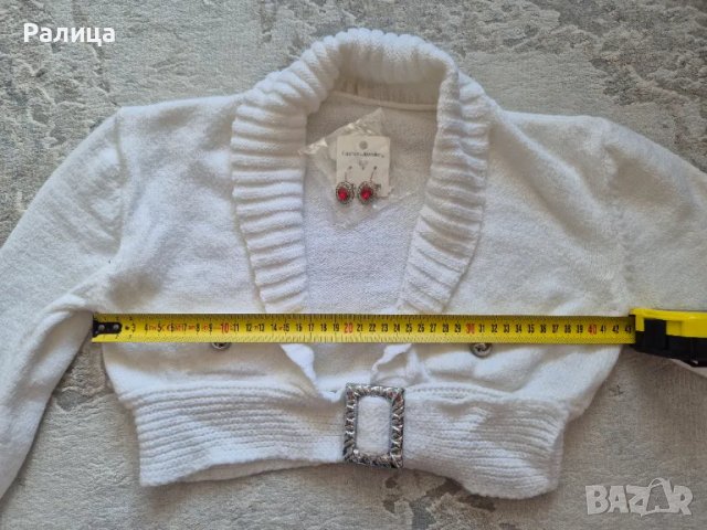 Дамско бяло болеро, снимка 2 - Блузи с дълъг ръкав и пуловери - 50286738