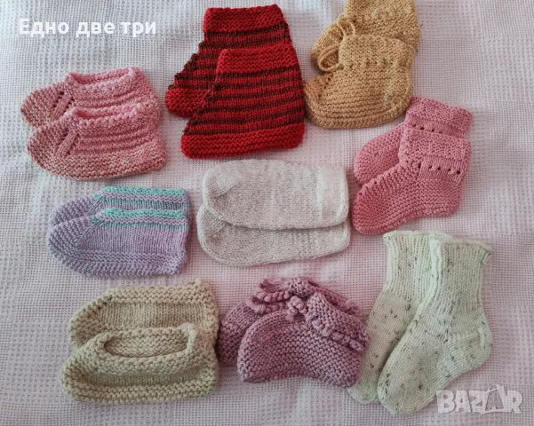 Бебешки шапки, терлички, ръкавички Обща цена 20 лв, снимка 3 - Бебешки шапки - 49546810