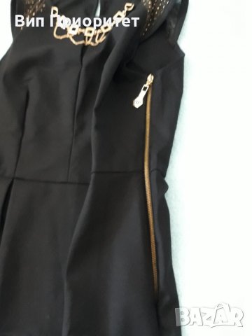 PHILIPP PLEIN - Черна маркова рокля , много стилна и елегантна, страничен ефектно подчертан цип , снимка 10 - Рокли - 37265403