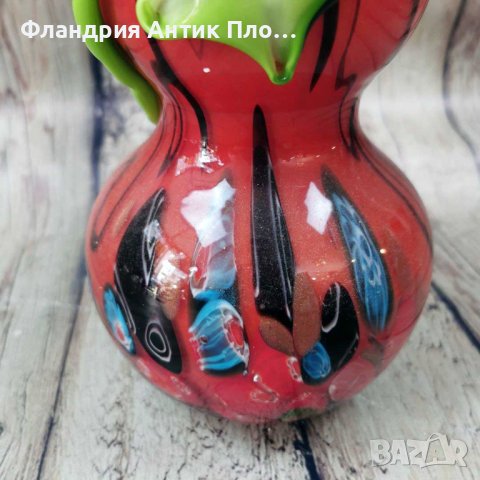 Червена тиква от цветно стъкло , снимка 4 - Статуетки - 42906117