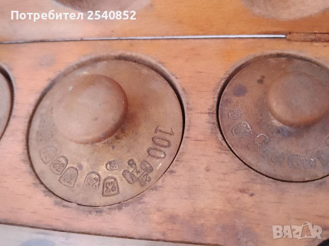 Тежести за везна и бронзов термометър, снимка 4 - Антикварни и старинни предмети - 40047495