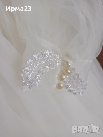 Бяла ефирна рокля, снимка 4 - Рокли - 50823221