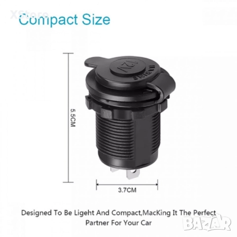 Женско гнездо за вграждане за авто запалка 20A, 12V/24V, прахоустойчиво, с капак, снимка 6 - Аксесоари и консумативи - 52483633