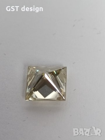 Уникален Топ Голям Фенси Шампанско Принцеса Мойсанит Диамант Moissanite Diamond 3+карата, снимка 8 - Други - 34904618