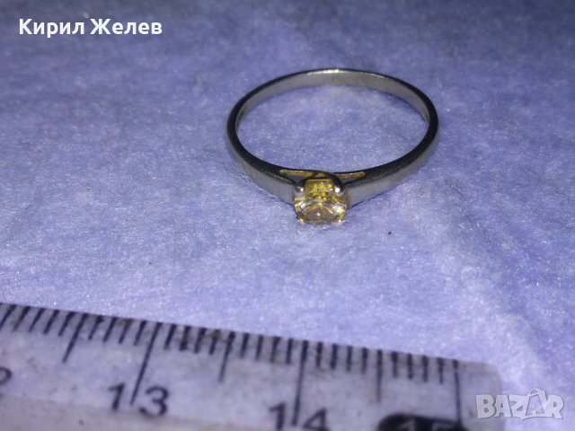 СРЕБЪРЕН СКЪПОЦЕНЕН ПРЪСТЕН СРЕБРО CBAC S925 с МАРКИРОВКА и На КАМЪКА Жълт ТОПАЗ СВАРОВСКИ 40167, снимка 15 - Пръстени - 42762737