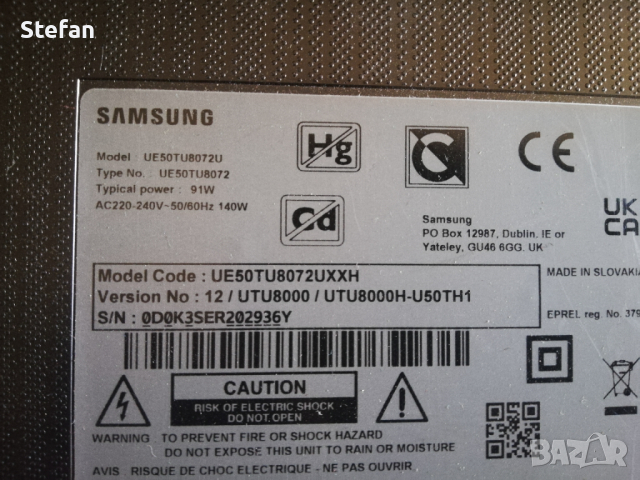  Samsung UE50TU8072U-части  , снимка 1 - Части и Платки - 44596662