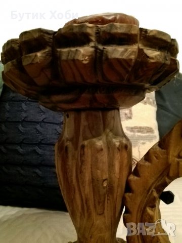 Уникален свещник дърворезба, снимка 6 - Други - 33934932