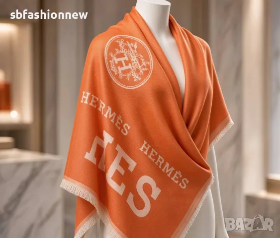Hermes шал ✨ кашмир и коприна, снимка 4 - Шалове - 56336742