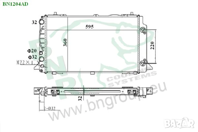 Воден радиатор BNR за AUDI BN1204, снимка 3 - Части - 14400257