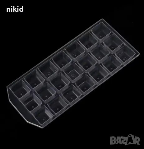 21 куб кубчета скосени прозрачна пластмасова форма молд за фондан шоколад гипс лед бонбони украса, снимка 4 - Форми - 48155424