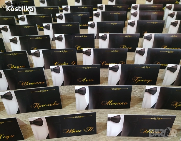 Тейбъл картички за абитуриентски бал "Смокинг" - черно, снимка 3 - Декорация - 54365729