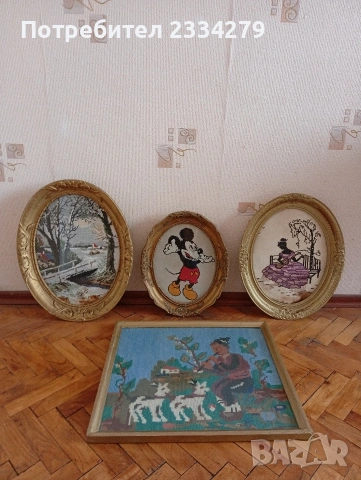 Гоблени, българска изработки от 70-те години, поставени в остъклени рамки. , снимка 2 - Гоблени - 45908773