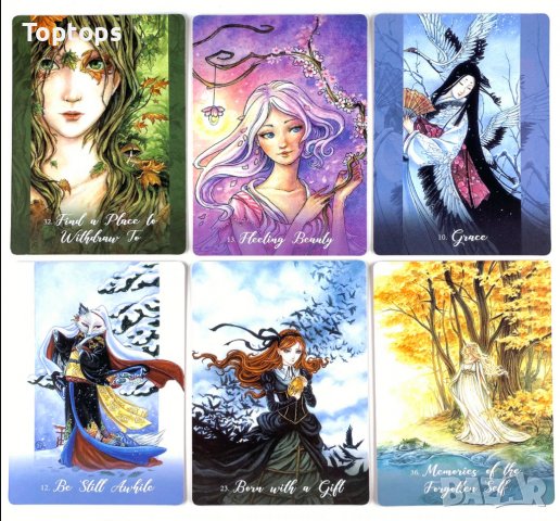 Женски оракули: Foxfire the Kitsune Oracle&Love Your Inner Goddess, снимка 8 - Карти за игра - 36811579