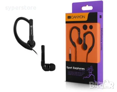 Слушалки с микрофон Canyon CNS-SEP1B, спортни, черни, тапи за уши, In-earphone , снимка 2 - Слушалки, hands-free - 49631179