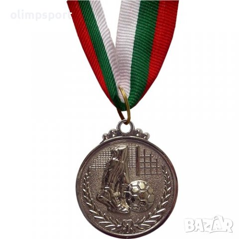 Медал 6.5 см футбол с трикольорна лента. На гърба на медала може да се залепи табелка с текст или ло, снимка 2 - Колекции - 37068187