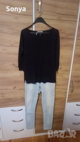Черна блуза+дънки