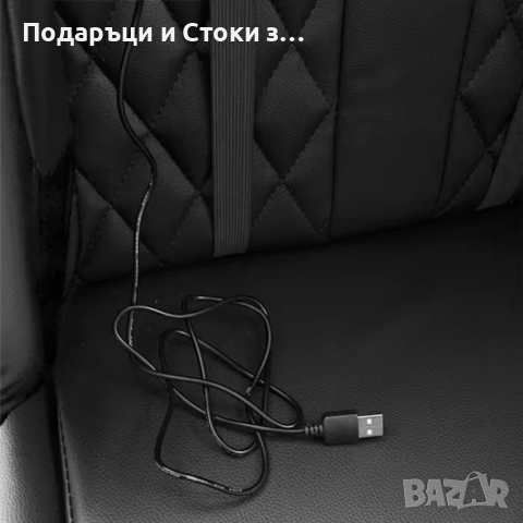 Геймърски стол с прибираща се подложка за крака и функция за масаж - черен, снимка 15 - Столове - 53237738