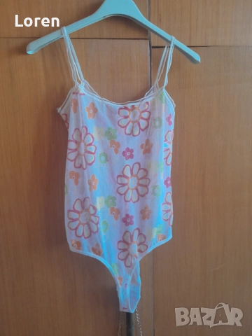 Ново!Бяло боди прашка с цветя, снимка 5 - Бельо - 51527819