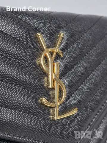 Елегантна Дамска Чанта Saint Laurent (YSL) - Black & Gold, снимка 4 - Чанти - 54330121