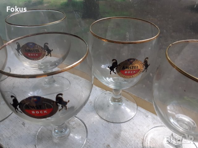 Стари чаши за бира Амстел 6 бр., снимка 3 - Антикварни и старинни предмети - 40550051