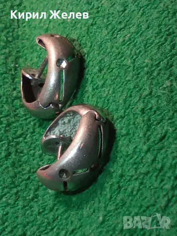 СТАРИ АНГЛИЙСКИ СРЕБЪРНИ ОБЕЦИ СРЕБРО 925 ПРОБА НЯКОИ КРИСТАЛЧЕТА ЛИПСВАТ ! 44323, снимка 13 - Обеци - 46267228