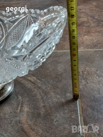 Голяма кристална фруктиера с метален пиедестал , снимка 12 - Декорация за дома - 39728037