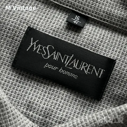 Мъжка риза Yves Saint Laurent YSL Monogram Waffle Shirt - L, снимка 4 - Ризи - 49610944