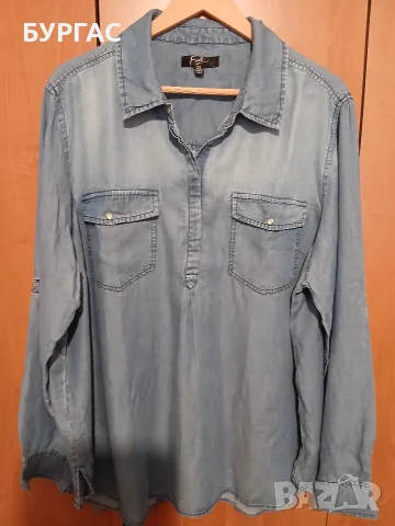 3xl Красива светлосиня дънкова ризка-туника,напълно запазена