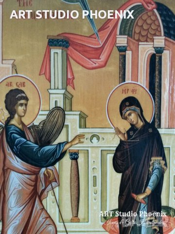 Икона Благовещение ikona Blagoveshtenie, снимка 2 - Икони - 17572607