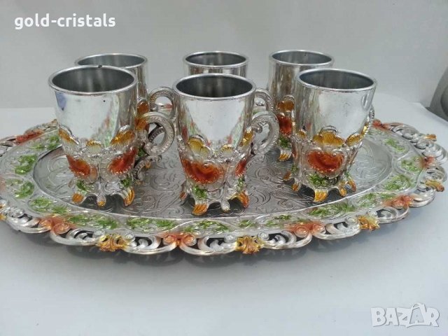  стакани подстакани чаши чашки поднос, снимка 9 - Антикварни и старинни предмети - 29913299