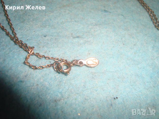 ПОСРЕБРЕНО НЕЖНО КОЛИЕ с ФАСЕТИРАН ЗЕЛЕН АХАТ МАРКИРОВКИ САЩ МАРКОВ АРТ МЕДАЛЬОН 72511, снимка 5 - Колиета, медальони, синджири - 35352985